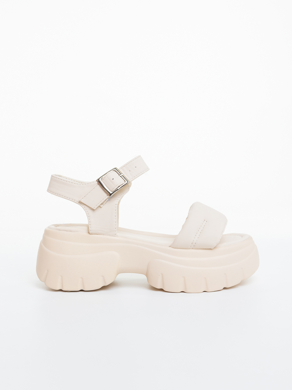 Sandale dama cu platforma bej din piele ecologica Hanika, 5 - Kalapod.net Sandale dama cu platforma bej din piele ecologica Hanika, 5 - Kalapod.net