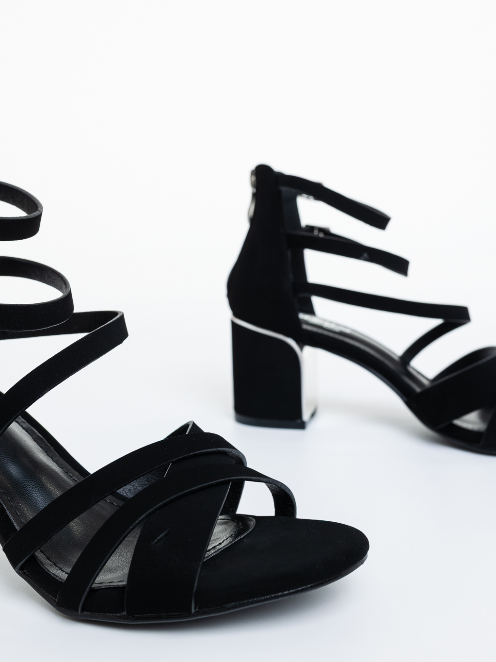 Sandale dama cu toc negre din material sintetic Goldy, 6 - Kalapod.net Sandale dama cu toc negre din material sintetic Goldy, 6 - Kalapod.net