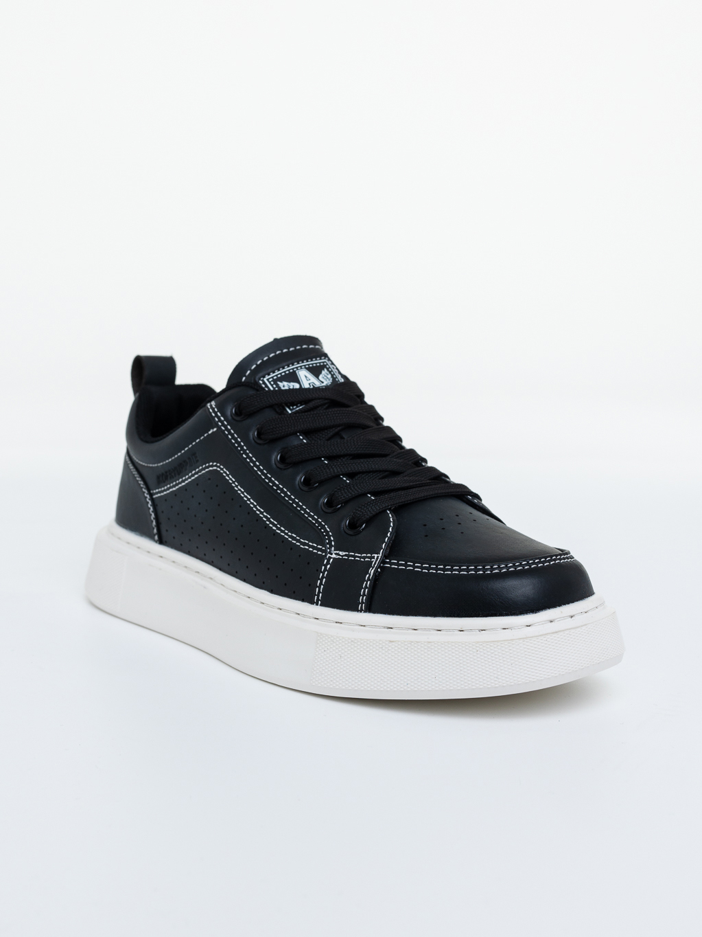 Pantofi sport barbati negri cu alb din piele ecologica Marston, 4 - Kalapod.net Pantofi sport barbati negri cu alb din piele ecologica Marston, 4 - Kalapod.net