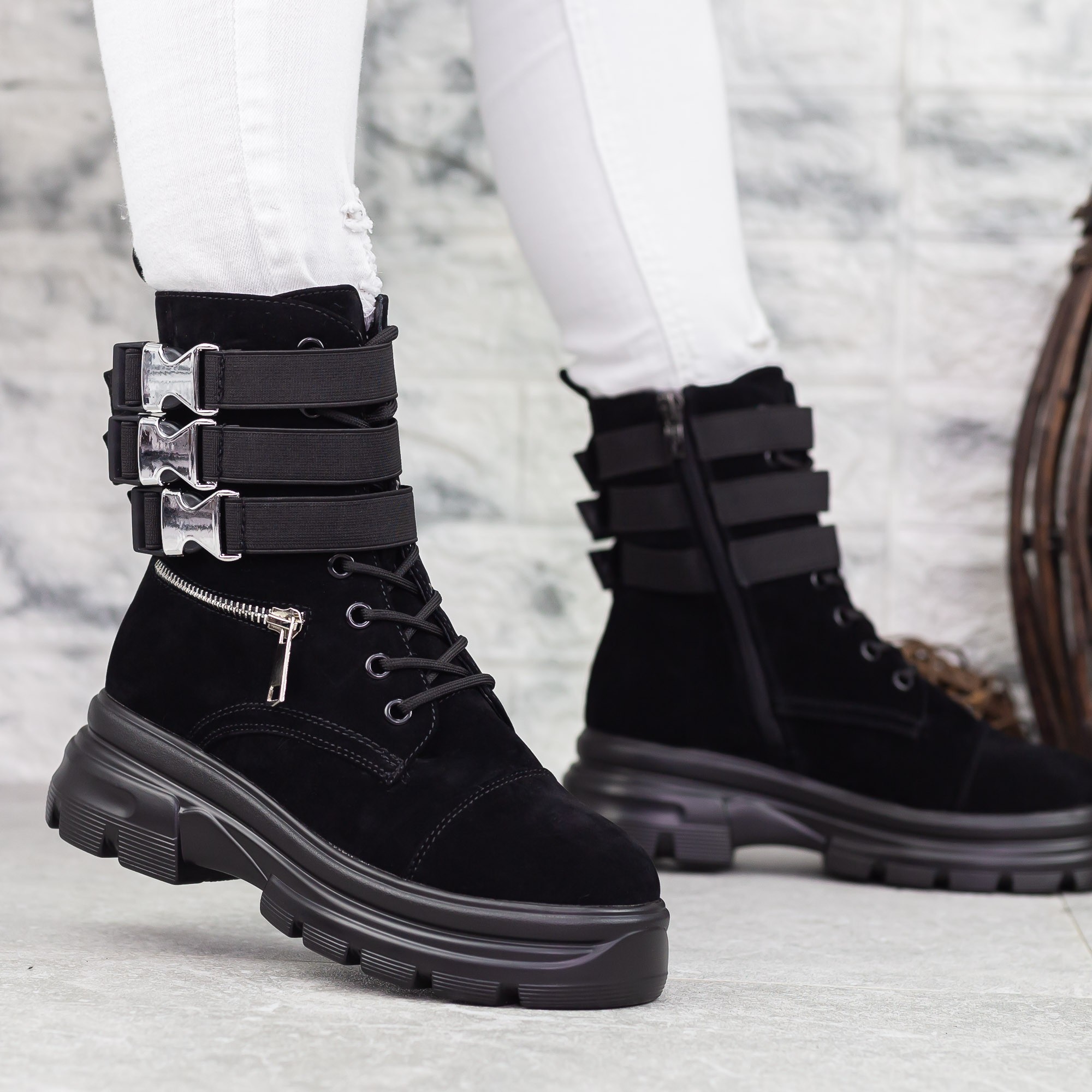 Ghete dama negre din piele material textil Nuera - Kalapod.net Ghete dama negre din piele material textil Nuera - Kalapod.net