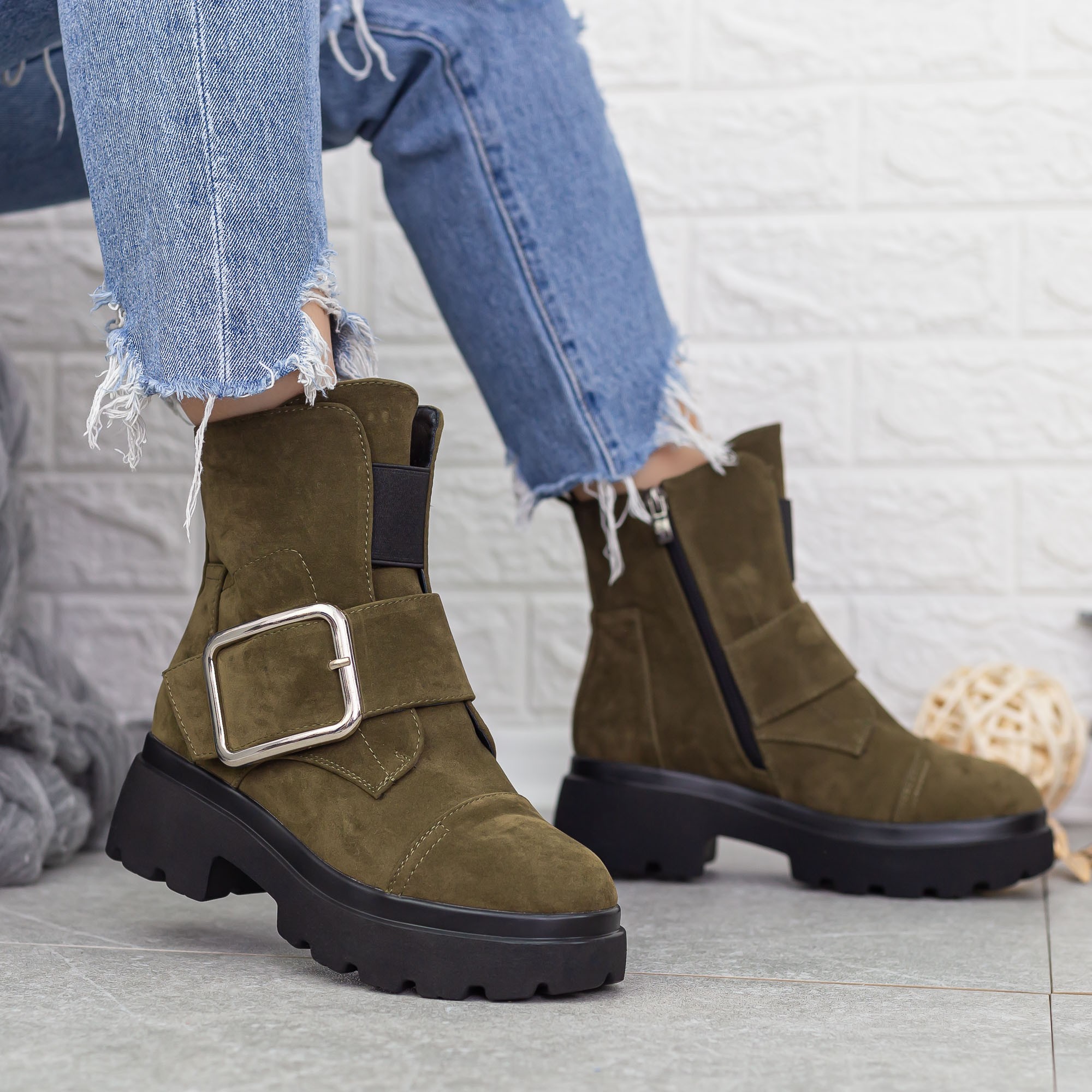 Ghete dama cu platforma verzi din material textil Rudie - Kalapod.net Ghete dama cu platforma verzi din material textil Rudie - Kalapod.net