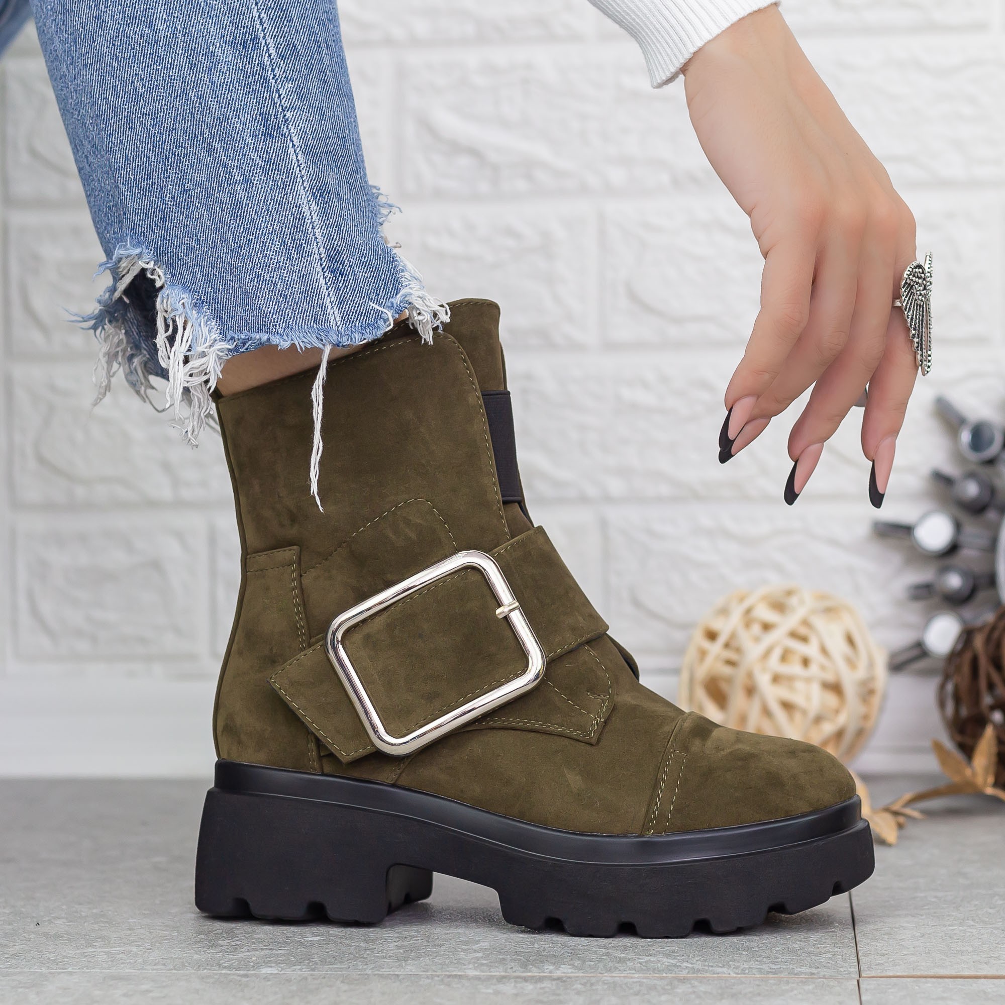 Ghete dama cu platforma verzi din material textil Rudie, 3 - Kalapod.net Ghete dama cu platforma verzi din material textil Rudie, 3 - Kalapod.net