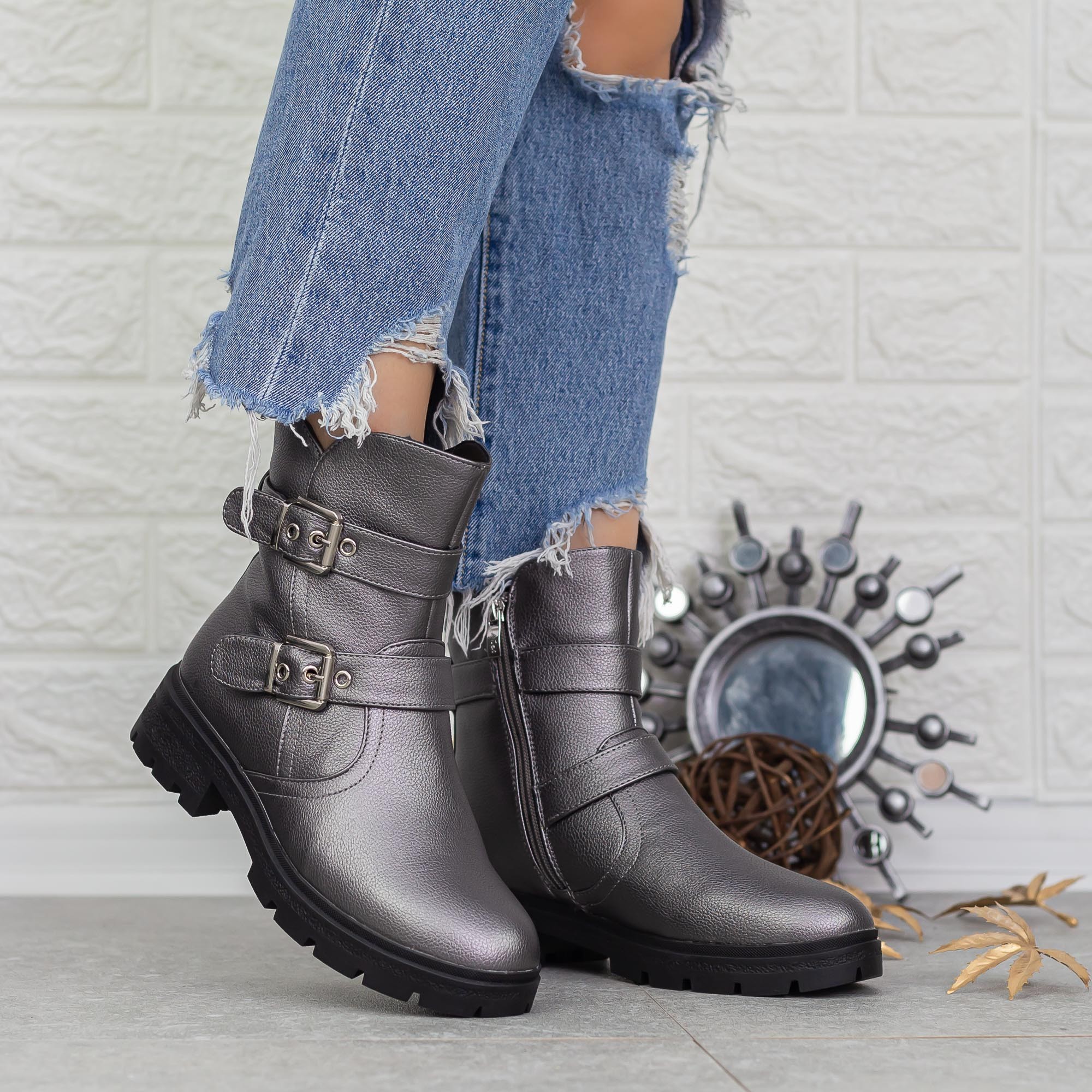 Ghete dama gri din piele ecologica Elyna, 4 - Kalapod.net Ghete dama gri din piele ecologica Elyna, 4 - Kalapod.net