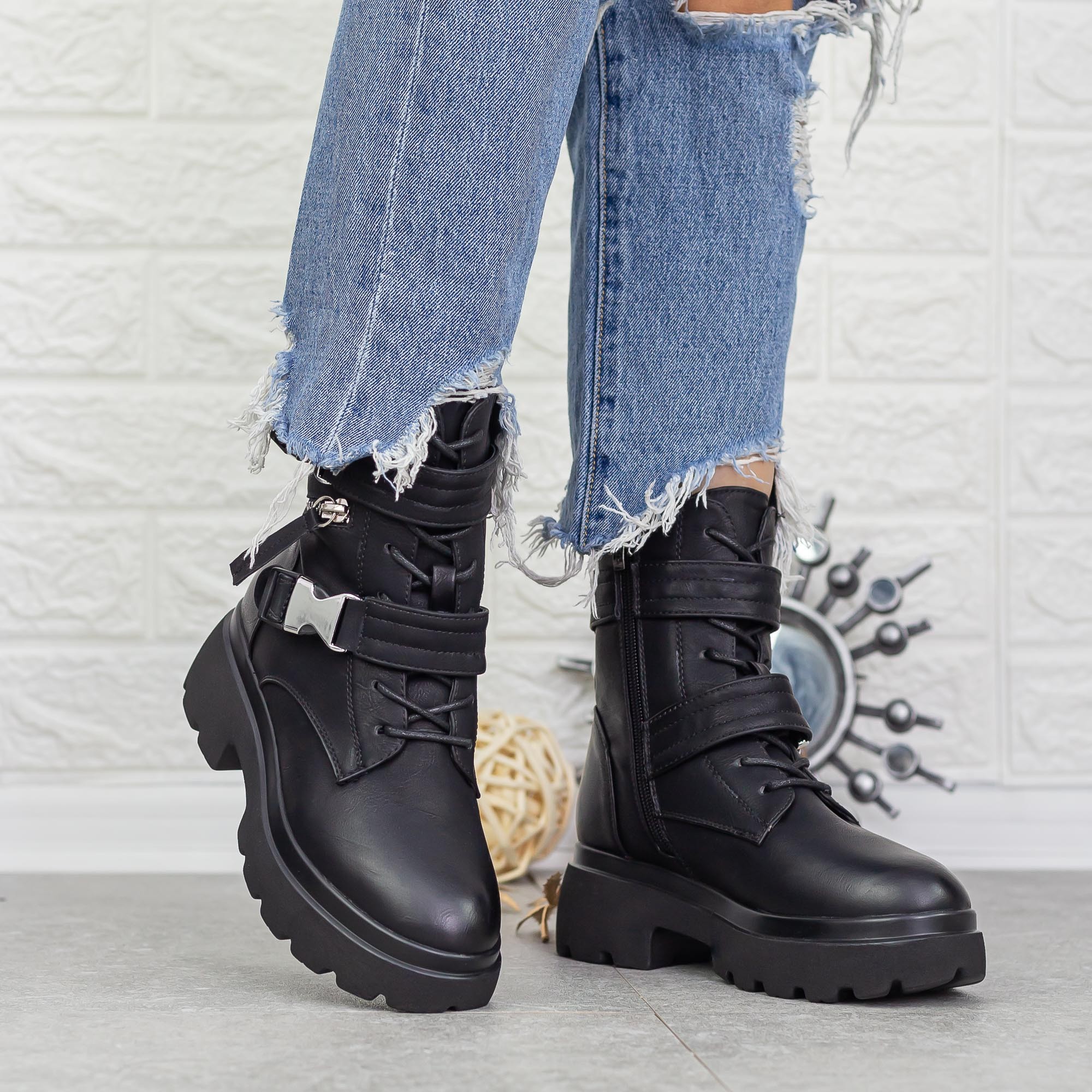 Ghete dama negre din piele ecologica Mihani, 4 - Kalapod.net Ghete dama negre din piele ecologica Mihani, 4 - Kalapod.net