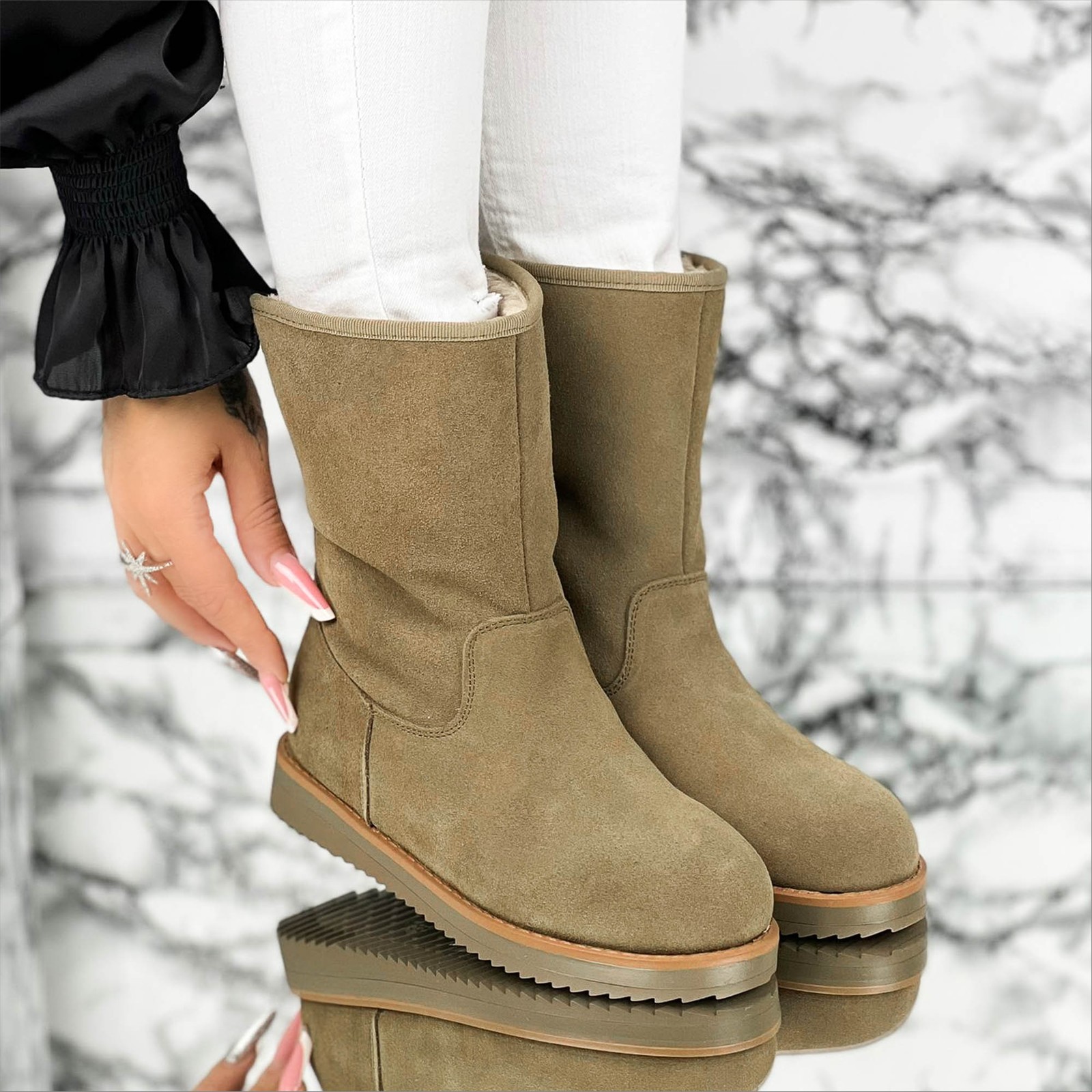 Ghete dama verzi din piele naturala Kesia, 5 - Kalapod.net Ghete dama verzi din piele naturala Kesia, 5 - Kalapod.net