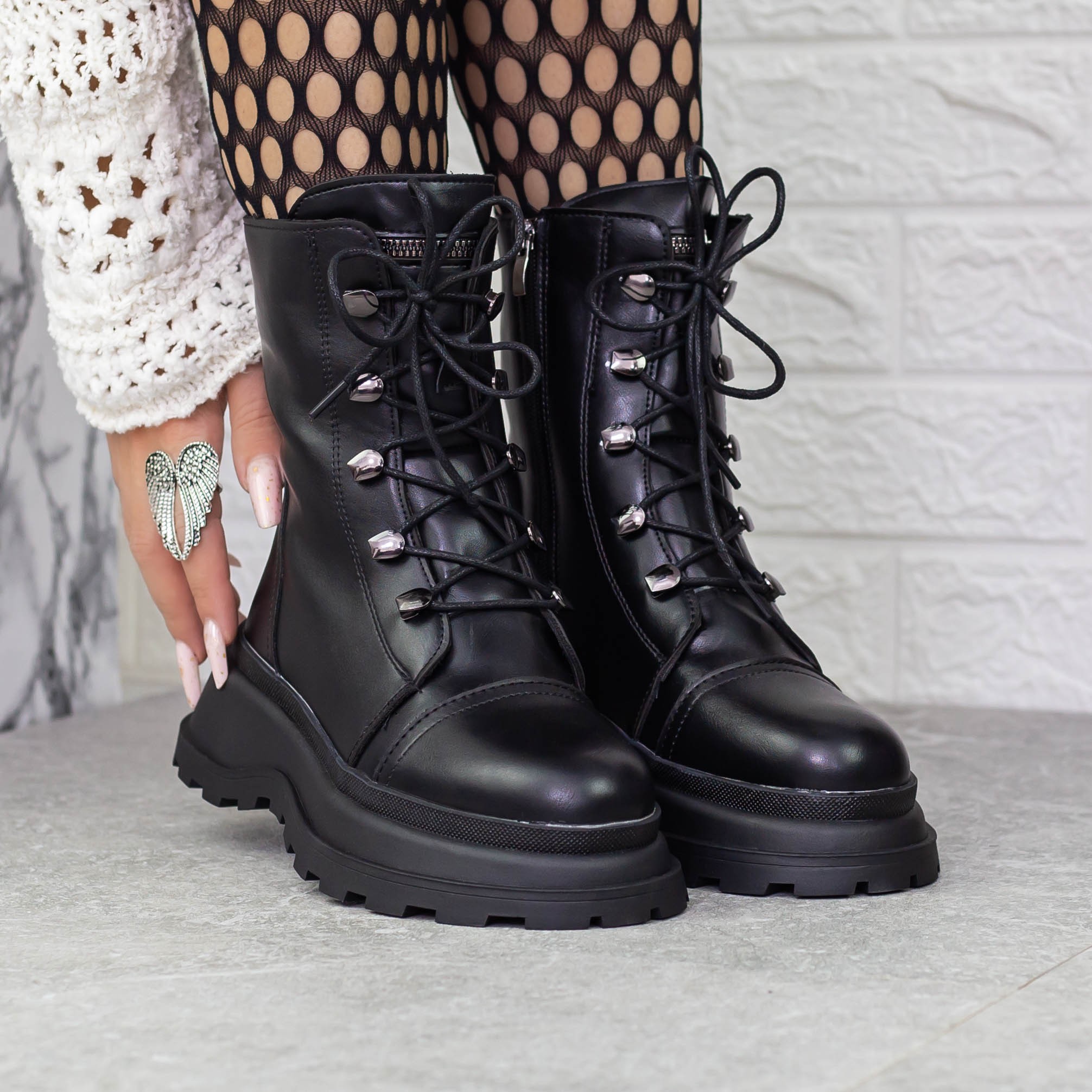 Ghete dama negre din piele ecologica Kimiha - Kalapod.net Ghete dama negre din piele ecologica Kimiha - Kalapod.net