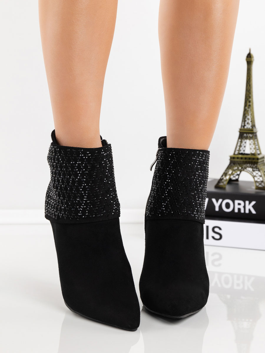 Botine dama cu toc negre din material textil Onaka, 4 - Kalapod.net Botine dama cu toc negre din material textil Onaka, 4 - Kalapod.net