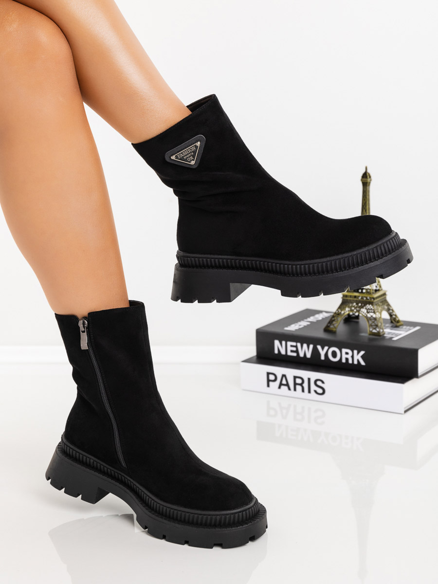 Ghete dama negre din material textil Onada, 3 - Kalapod.net Ghete dama negre din material textil Onada, 3 - Kalapod.net