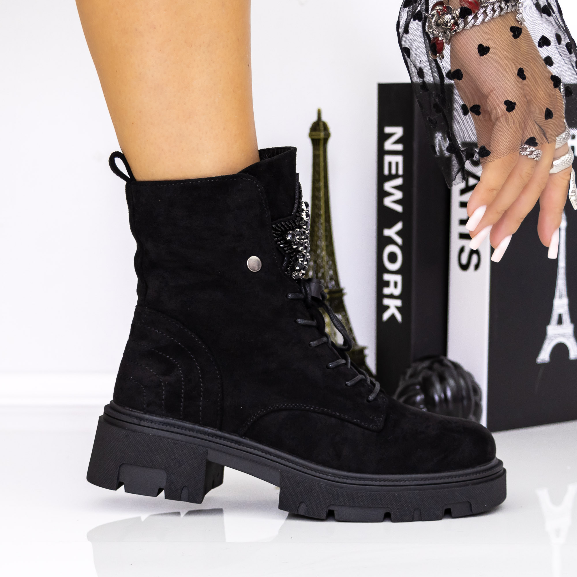 Ghete dama negre din material textil Maisha, 2 - Kalapod.net Ghete dama negre din material textil Maisha, 2 - Kalapod.net