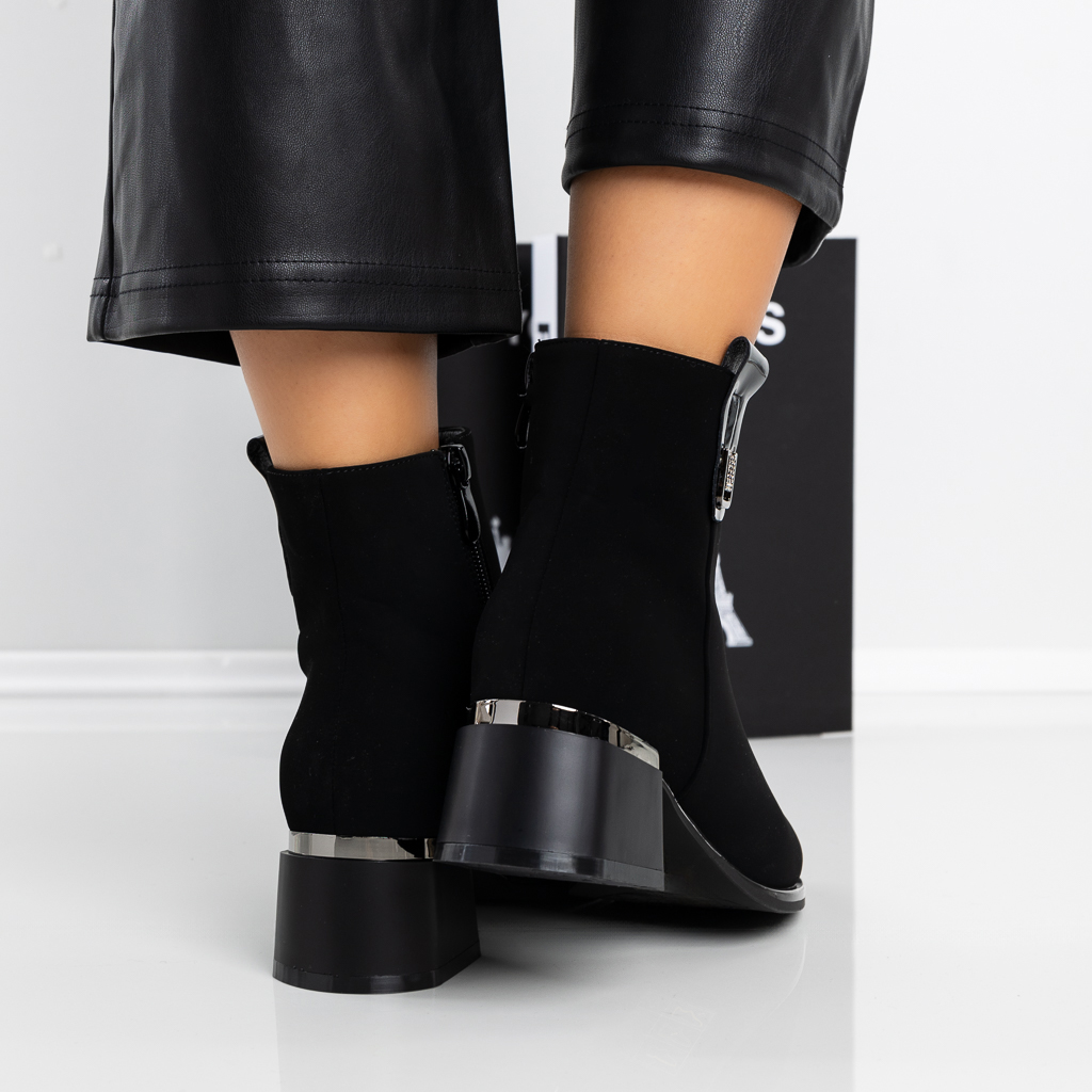 Botine dama cu toc negre din material textil Meriva, 5 - Kalapod.net Botine dama cu toc negre din material textil Meriva, 5 - Kalapod.net