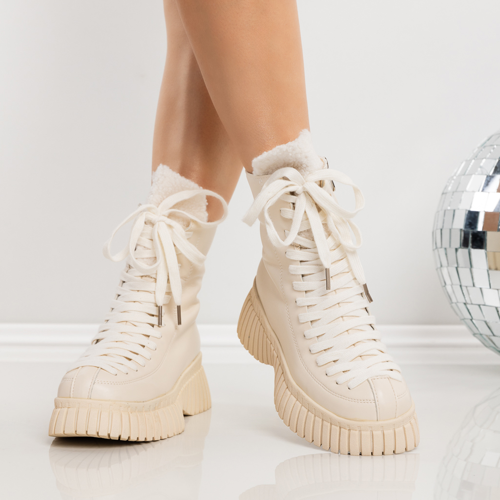 Ghete dama cu platforma bej din piele ecologica Elisha, 3 - Kalapod.net Ghete dama cu platforma bej din piele ecologica Elisha, 3 - Kalapod.net