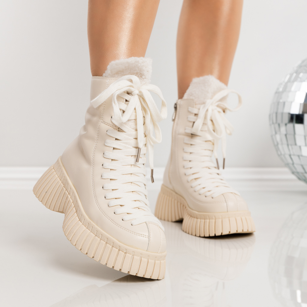 Ghete dama cu platforma bej din piele ecologica Elisha, 4 - Kalapod.net Ghete dama cu platforma bej din piele ecologica Elisha, 4 - Kalapod.net