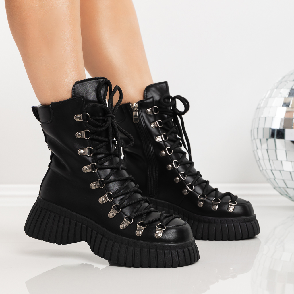 Ghete dama cu platforma negre din piele ecologica Brixley - Kalapod.net Ghete dama cu platforma negre din piele ecologica Brixley - Kalapod.net