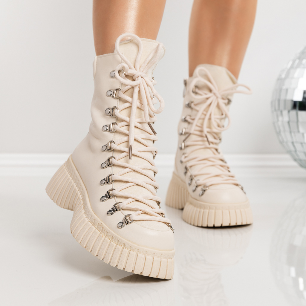 Ghete dama cu platforma bej din material textil Brixley, 4 - Kalapod.net Ghete dama cu platforma bej din material textil Brixley, 4 - Kalapod.net