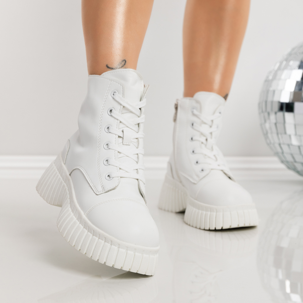 Ghete dama cu platforma albe din piele ecologica Nerida, 4 - Kalapod.net Ghete dama cu platforma albe din piele ecologica Nerida, 4 - Kalapod.net