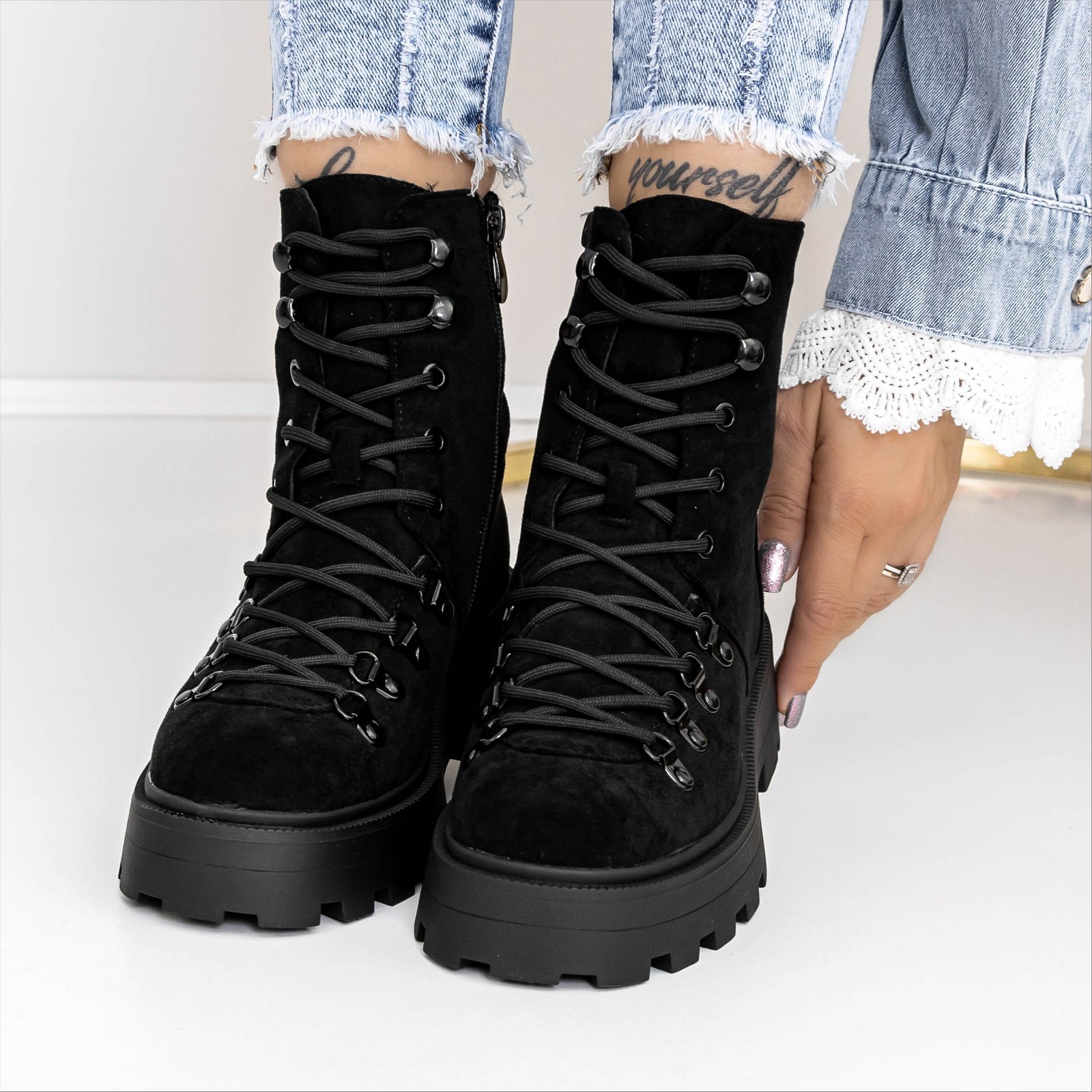 Ghete dama negre din material textil Nevella, 2 - Kalapod.net Ghete dama negre din material textil Nevella, 2 - Kalapod.net