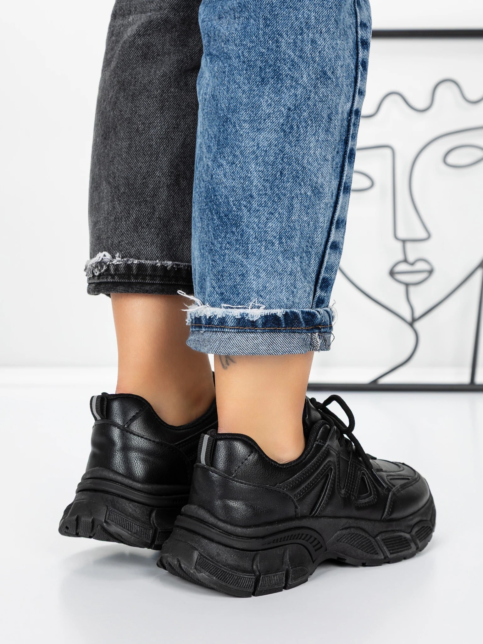 Pantofi sport dama negri din piele ecologica Karisa, 5 - Kalapod.net Pantofi sport dama negri din piele ecologica Karisa, 5 - Kalapod.net