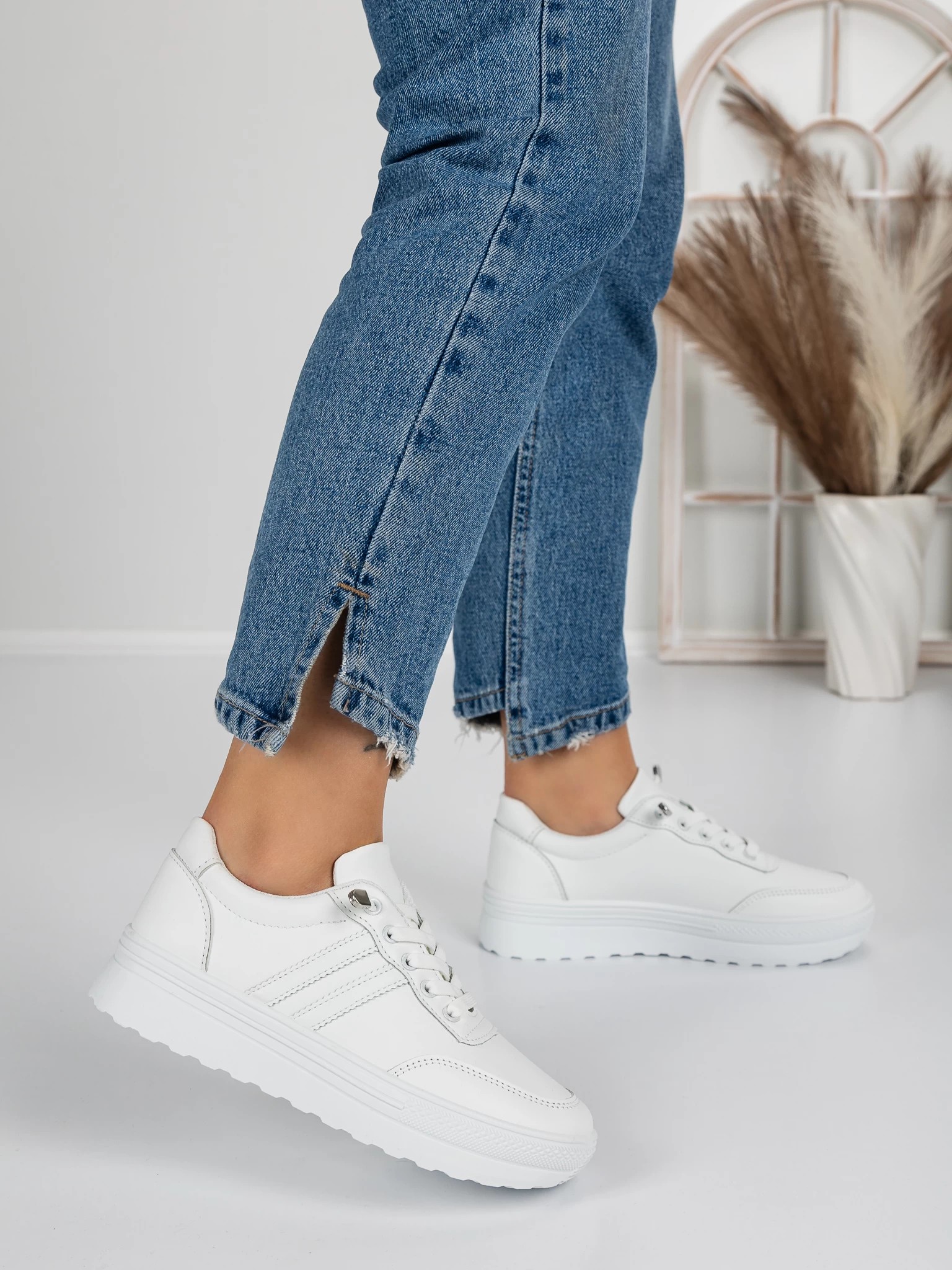 Pantofi sport dama albi din piele ecologica Fativa, 3 - Kalapod.net Pantofi sport dama albi din piele ecologica Fativa, 3 - Kalapod.net