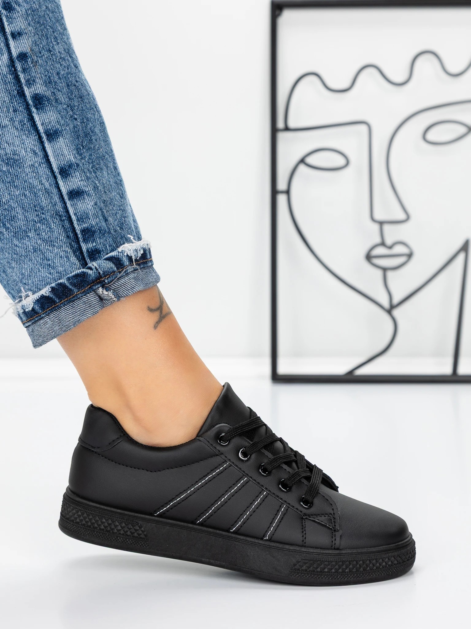 Pantofi sport dama negri din piele ecologica Fatinza, 3 - Kalapod.net Pantofi sport dama negri din piele ecologica Fatinza, 3 - Kalapod.net