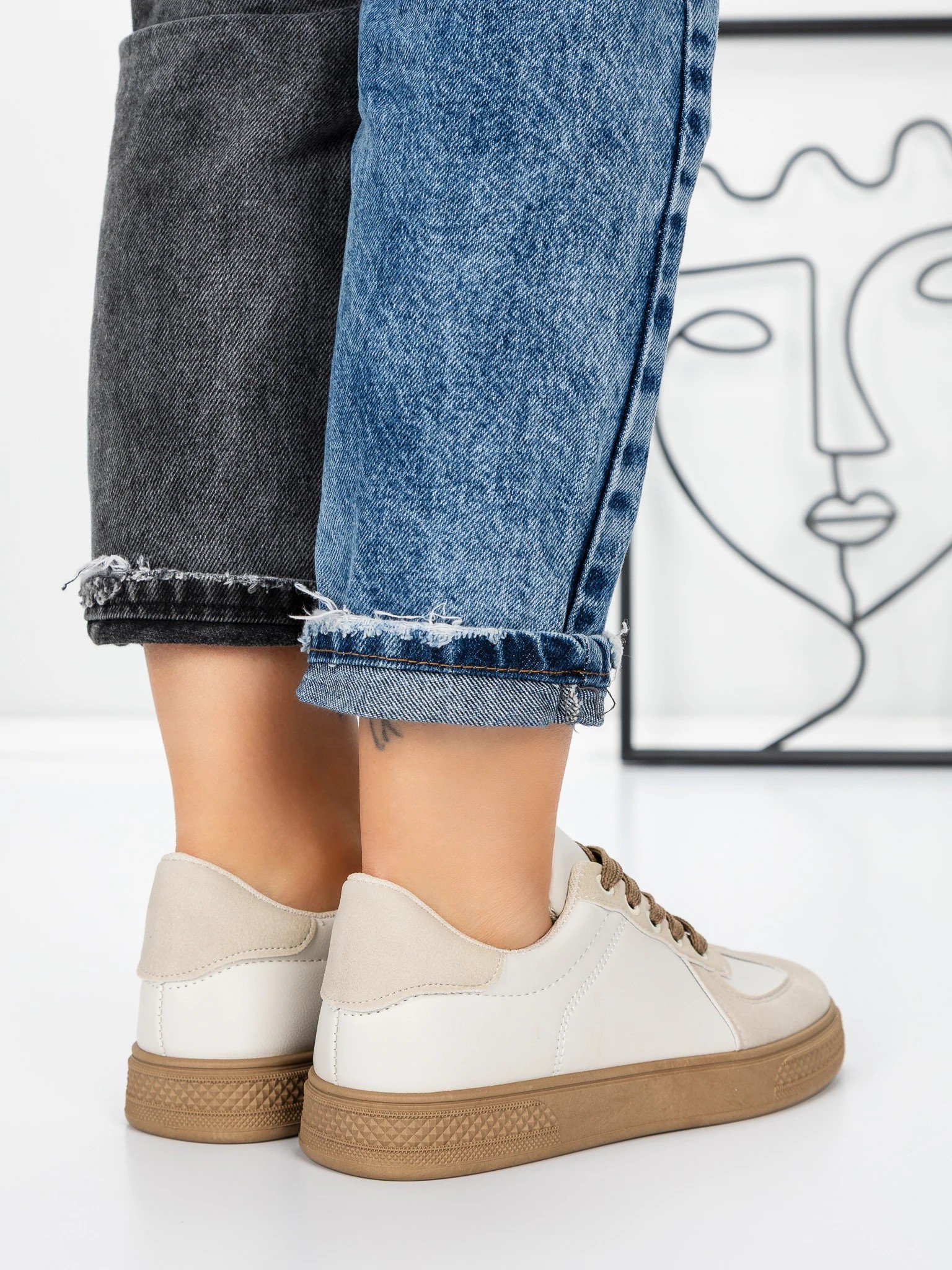 Pantofi sport dama bej deschis din piele ecologica Veida, 5 - Kalapod.net Pantofi sport dama bej deschis din piele ecologica Veida, 5 - Kalapod.net