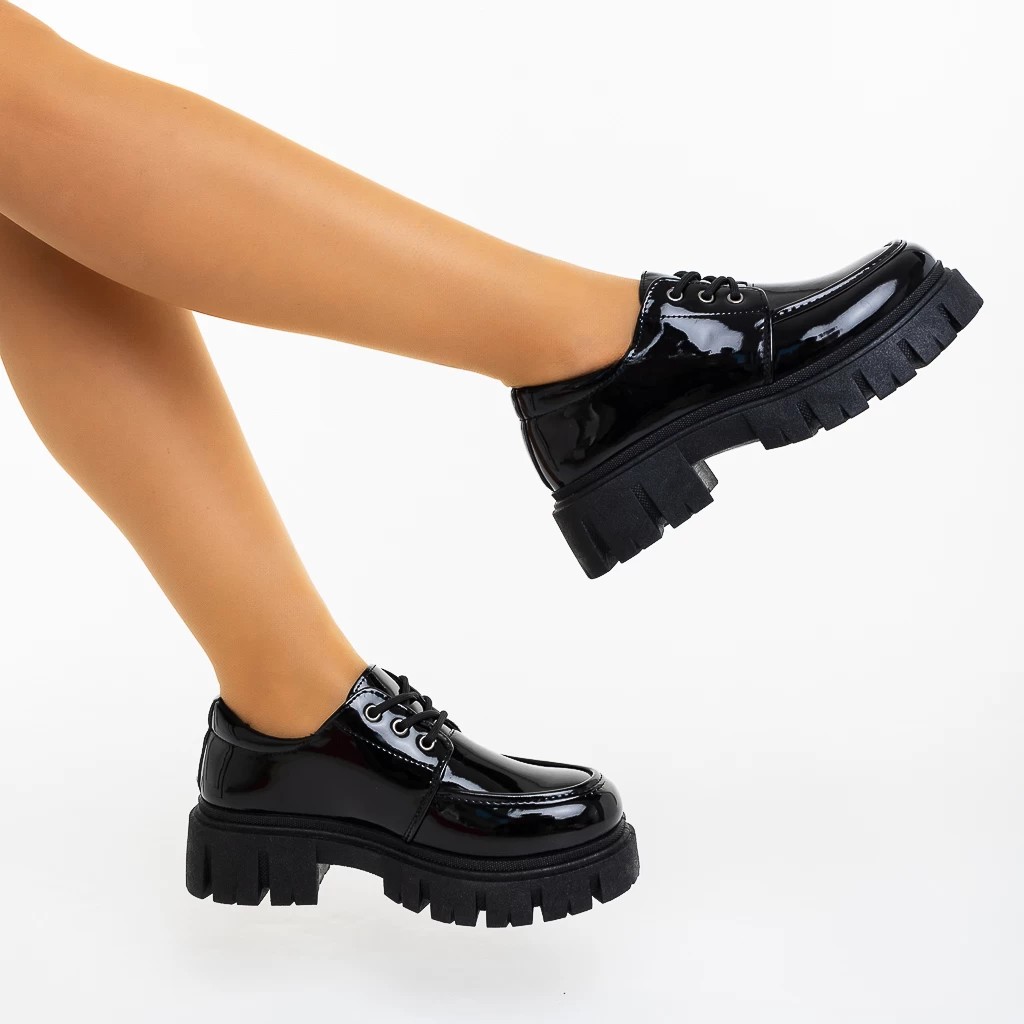 Pantofi casual dama negri din piele ecologica lacuita Rhodia, 4 - Kalapod.net Pantofi casual dama negri din piele ecologica lacuita Rhodia, 4 - Kalapod.net