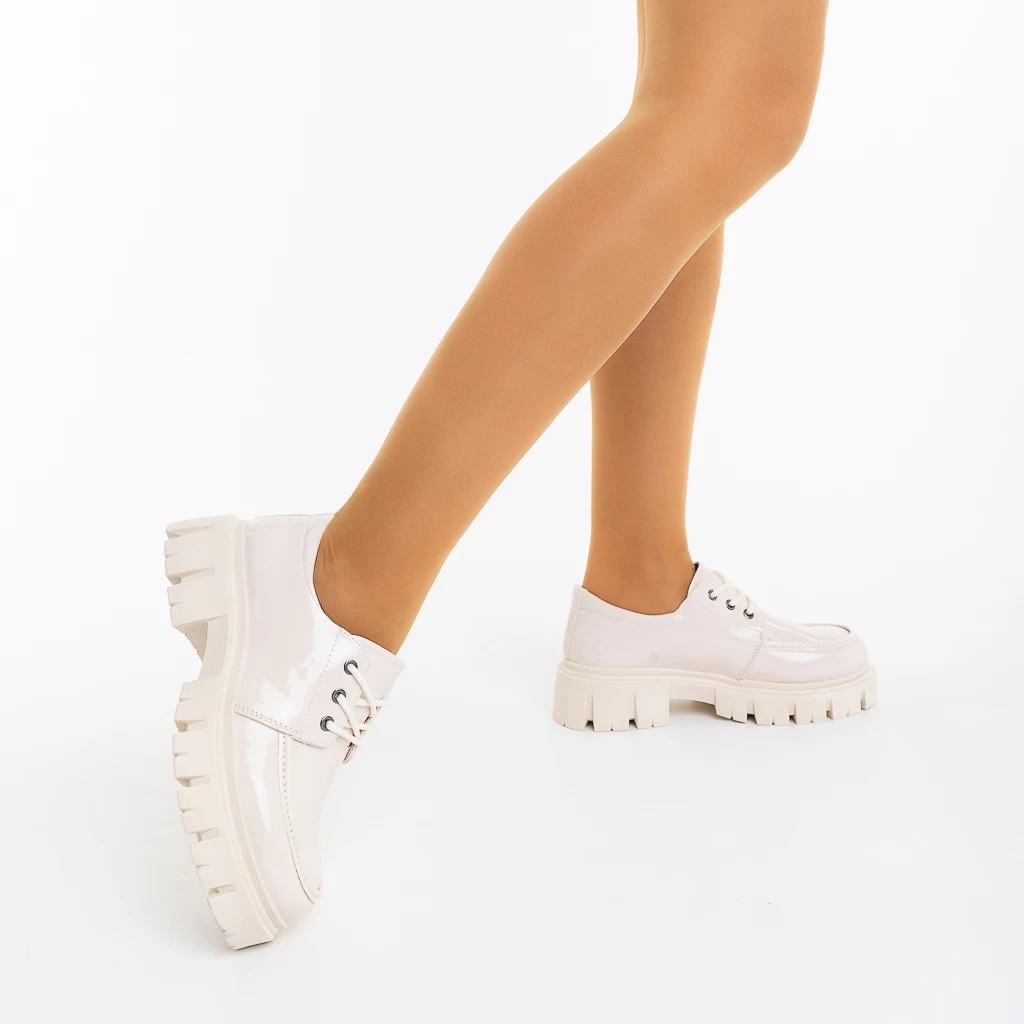 Pantofi casual dama bej deschis din piele ecologica lacuita Rhodia, 3 - Kalapod.net Pantofi casual dama bej deschis din piele ecologica lacuita Rhodia, 3 - Kalapod.net