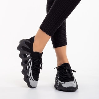 Pantofi sport dama negri din material textil Nelly - Kalapod.net