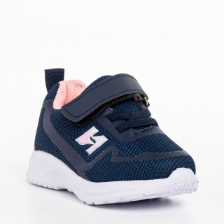 Pantofi Sport Copii, Pantofi sport copii albastri cu roz din material textil Vanilla - Kalapod.net