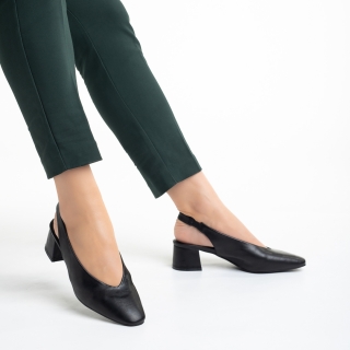 Pantofi Dama, Pantofi dama negri din piele ecologica cu toc Zelda - Kalapod.net