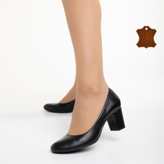 NOUTATI, Pantofi dama Marco negri din piele naturala Roxie - Kalapod.net