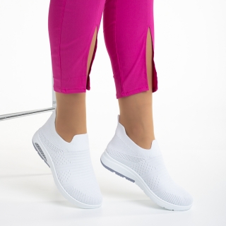 NOUTATI, Pantofi sport dama albi din material textil April - Kalapod.net