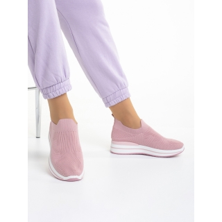 Pantofi sport dama roz din material textil Moira - Kalapod.net