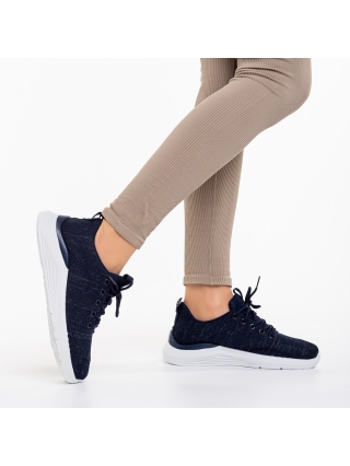 REDUCERI, Pantofi sport dama albastri din material textil Thiago - Kalapod.net