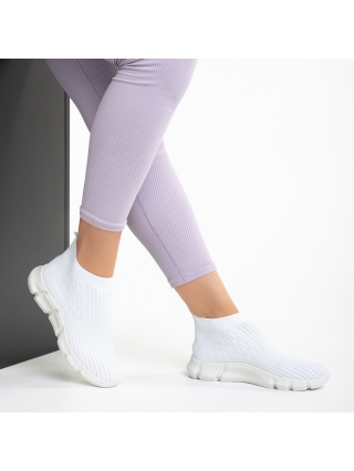 REDUCERI, Pantofi sport dama albi din material textil Raina - Kalapod.net