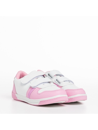 Incaltaminte Copii, Pantofi sport copii roz cu alb din piele ecologica Buddy - Kalapod.net