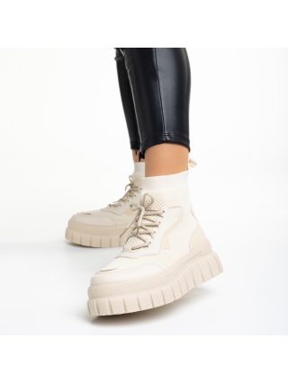 REDUCERI, Pantofi sport dama bej din material textil Icelyn - Kalapod.net