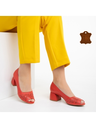 REDUCERI, Pantofi dama Marco rosii din piele naturala Epona - Kalapod.net