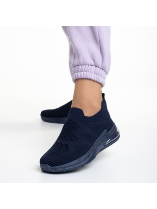 NOUTATI, Pantofi sport dama albastri din material textil Rachyl - Kalapod.net