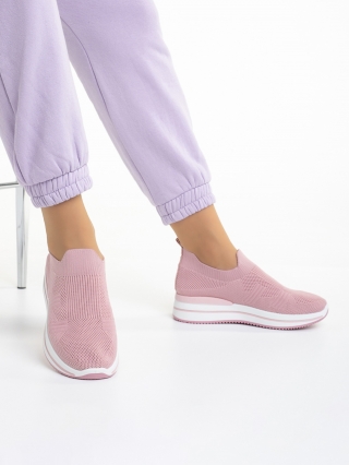 Incaltaminte Dama, Pantofi sport dama roz din material textil Moira - Kalapod.net