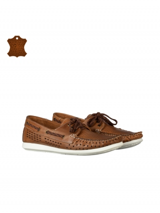 Pantofi barbati din piele naturala Timen camel - Kalapod.net