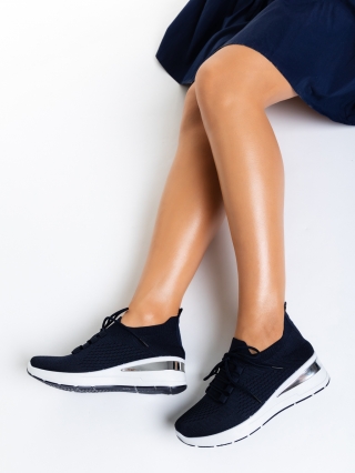 Incaltaminte Dama, Pantofi sport dama navy din material textil Davinia - Kalapod.net