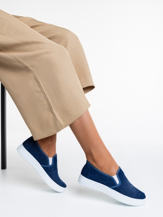 Incaltaminte Dama, Pantofi sport dama albastri inchis din material textil Lorinda - Kalapod.net