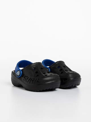 Papuci Copii, Papuci copii negri cu albastru din material sintetic Lexani - Kalapod.net