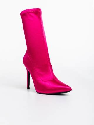 Botine dama fucsia din material textil Lionesse - Kalapod.net