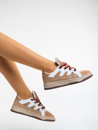 NOUTATI, Pantofi sport dama bej din piele ecologica Ardala - Kalapod.net
