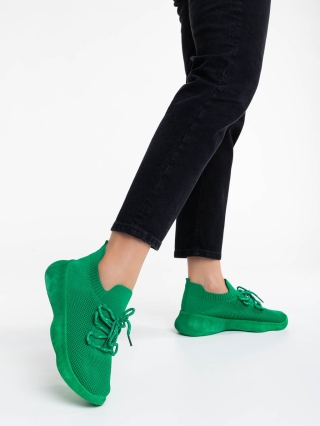 Pantofi sport dama verzi din material textil Ramila - Kalapod.net