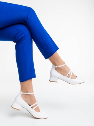 Pantofi Dama, Pantofi dama albi din piele ecologic Reizy - Kalapod.net