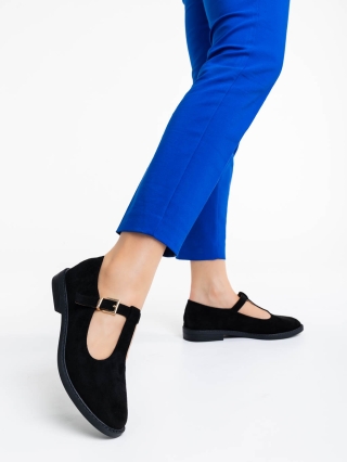 NOUTATI, Pantofi casual dama negri  din material textil Rickena - Kalapod.net