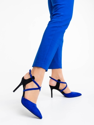 Hot Summer Sale - Reduceri Pantofi dama albastre din material textil Saleena Promotie