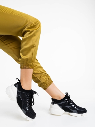 NOUTATI, Pantofi sport dama negri material textil Sonia - Kalapod.net